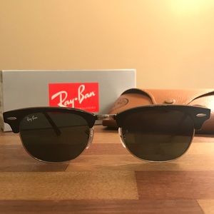 Authentic Ray Ban Clubmaster Black/Silver